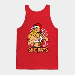 She Raps Female Superhero Rapping Tank Top